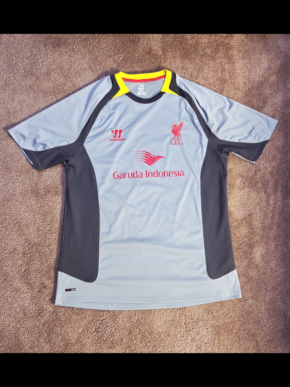 Liverpool FC Men’s Light Gray Training Jersey with Black Panels